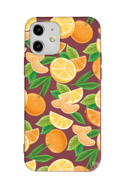 Portakal Dilimleri Lansman Model İçi Kadife Silikon Telefon Kılıfı