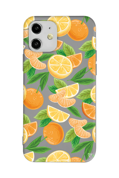Portakal Dilimleri Lansman Model İçi Kadife Silikon Telefon Kılıfı