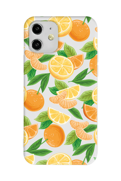 Portakal Dilimleri Lansman Model İçi Kadife Silikon Telefon Kılıfı
