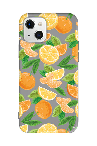 Portakal Dilimleri Lansman Model İçi Kadife Silikon Telefon Kılıfı