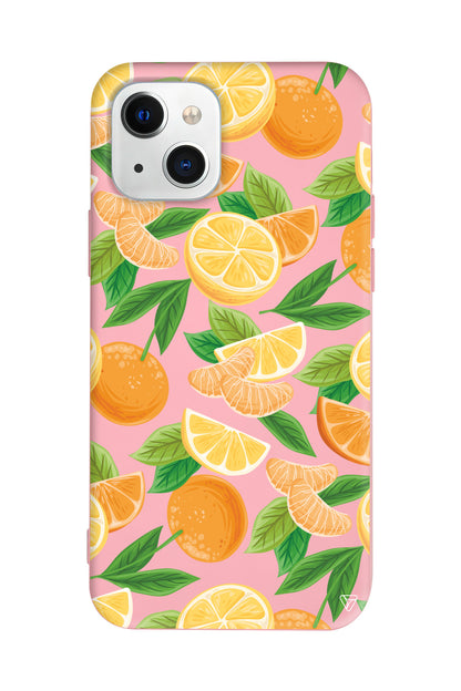 Portakal Dilimleri Lansman Model İçi Kadife Silikon Telefon Kılıfı – Plus Serisine Özel