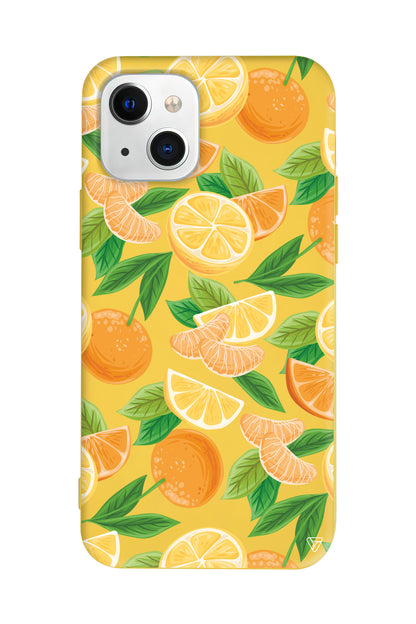 Portakal Dilimleri Lansman Model İçi Kadife Silikon Telefon Kılıfı – Plus Serisine Özel