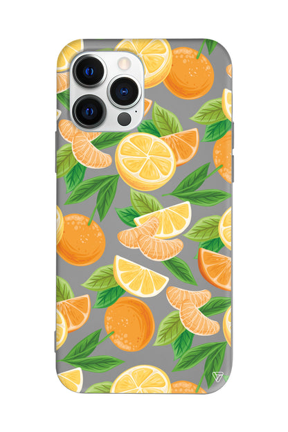 Portakal Dilimleri Lansman Model İçi Kadife Silikon Telefon Kılıfı