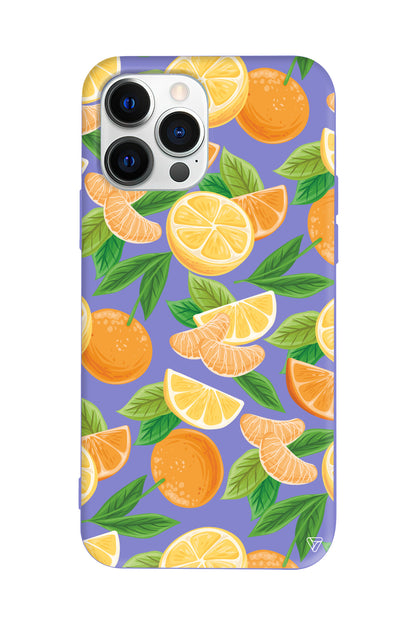 Portakal Dilimleri Lansman Model İçi Kadife Silikon Telefon Kılıfı