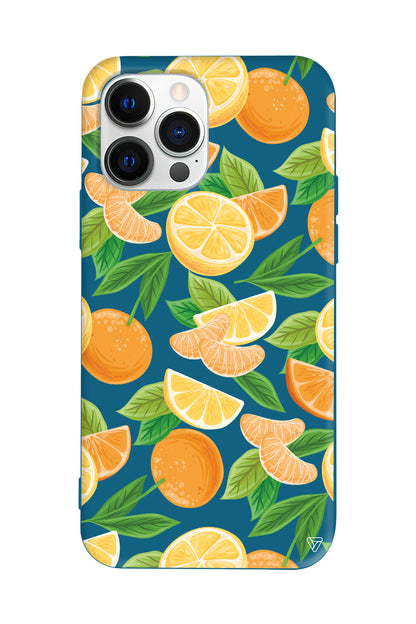 Portakal Dilimleri Lansman Model İçi Kadife Silikon Telefon Kılıfı