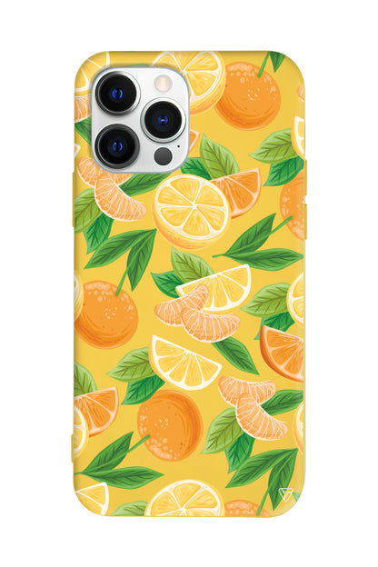 Portakal Dilimleri Lansman Model İçi Kadife Silikon Telefon Kılıfı