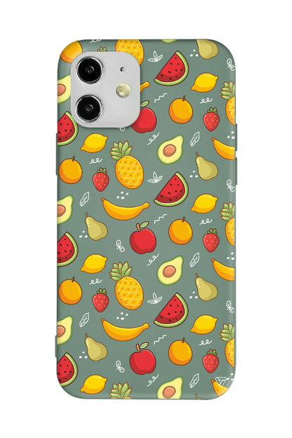 Minik Meyveler Lansman Model İçi Kadife Silikon Telefon Kılıfı