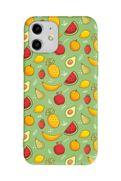 Minik Meyveler Lansman Model İçi Kadife Silikon Telefon Kılıfı