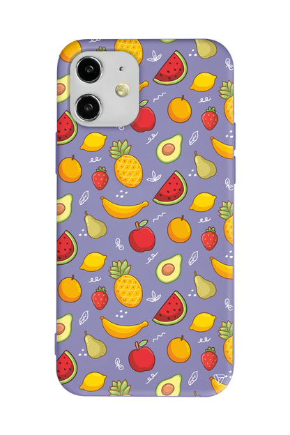 Minik Meyveler Lansman Model İçi Kadife Silikon Telefon Kılıfı