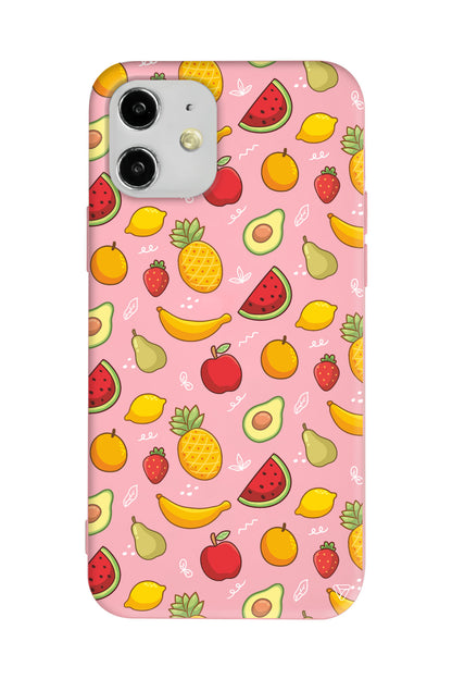 Minik Meyveler Lansman Model İçi Kadife Silikon Telefon Kılıfı