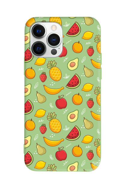 Minik Meyveler Lansman Model İçi Kadife Silikon Telefon Kılıfı