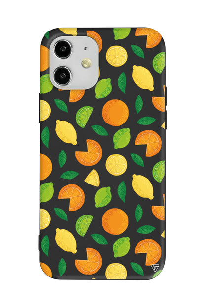 Portakal Limon Lansman Model İçi Kadife Silikon Telefon Kılıfı