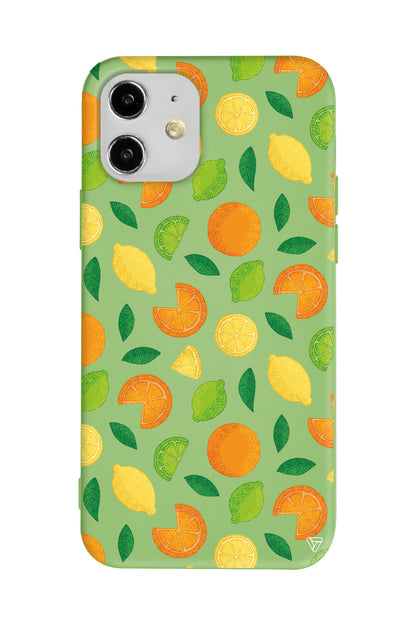 Portakal Limon Lansman Model İçi Kadife Silikon Telefon Kılıfı