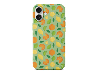 Portakal Limon Lansman Model İçi Kadife Silikon Telefon Kılıfı