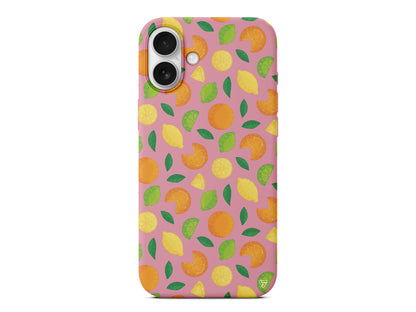 Portakal Limon Lansman Model İçi Kadife Silikon Telefon Kılıfı