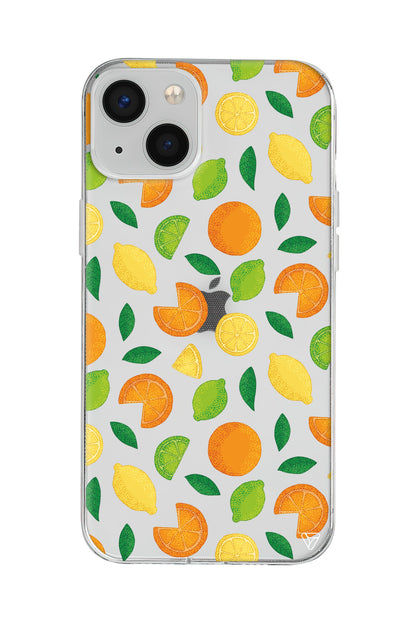 Portakal Limon Lansman Model İçi Kadife Silikon Telefon Kılıfı