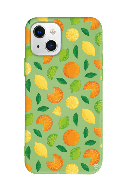 Portakal Limon Lansman Model İçi Kadife Silikon Telefon Kılıfı