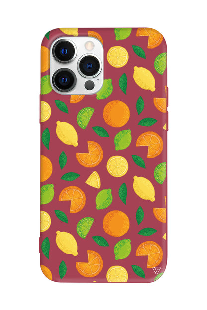 Portakal Limon Lansman Model İçi Kadife Silikon Telefon Kılıfı