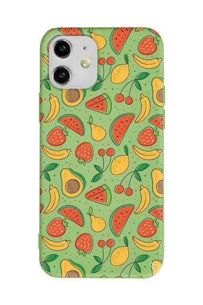 Avakoda Karpuz Muz Lansman Model İçi Kadife Silikon Telefon Kılıfı