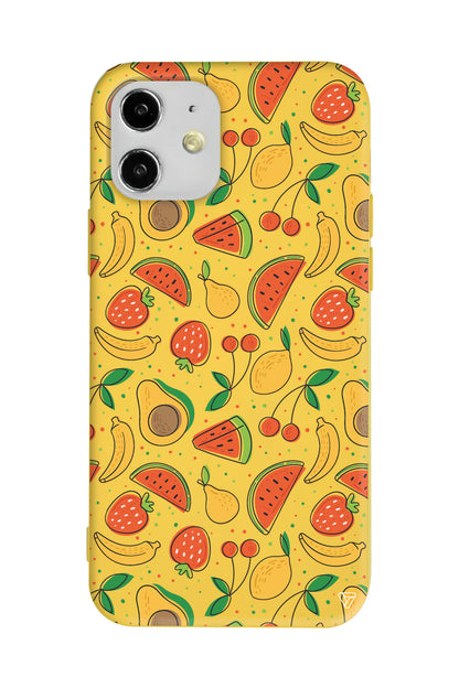 Avakoda Karpuz Muz Lansman Model İçi Kadife Silikon Telefon Kılıfı