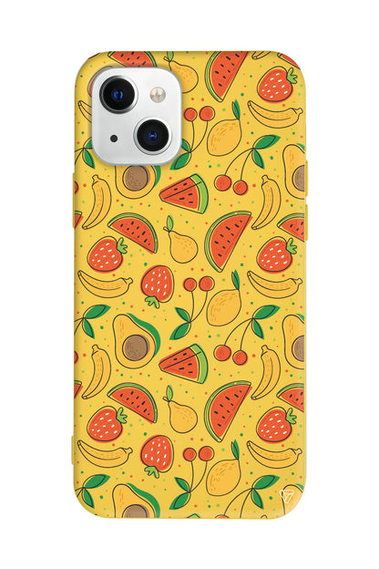 Avakoda Karpuz Muz Lansman Model İçi Kadife Silikon Telefon Kılıfı