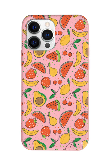 Avakoda Karpuz Muz Lansman Model İçi Kadife Silikon Telefon Kılıfı