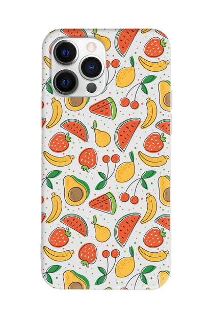 Avakoda Karpuz Muz Lansman Model İçi Kadife Silikon Telefon Kılıfı