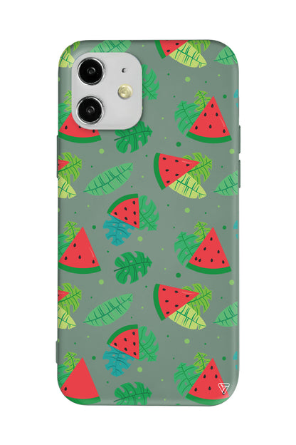 Karpuz Dilimleri Lansman Model İçi Kadife Silikon Telefon Kılıfı