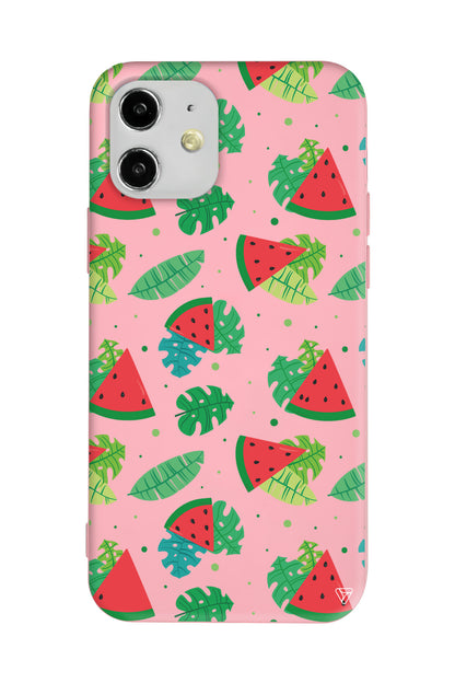 Karpuz Dilimleri Lansman Model İçi Kadife Silikon Telefon Kılıfı
