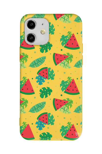 Karpuz Dilimleri Lansman Model İçi Kadife Silikon Telefon Kılıfı