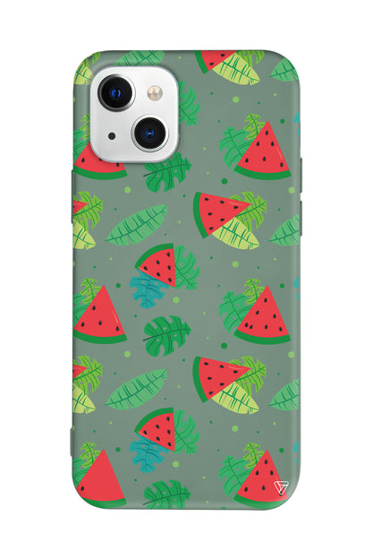 Karpuz Dilimleri Lansman Model İçi Kadife Silikon Telefon Kılıfı