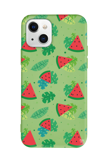 Karpuz Dilimleri Lansman Model İçi Kadife Silikon Telefon Kılıfı