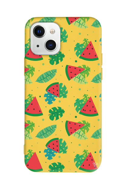 Karpuz Dilimleri Lansman Model İçi Kadife Silikon Telefon Kılıfı