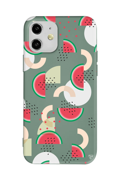 Karpuz Pattern Lansman Model İçi Kadife Silikon Telefon Kılıfı