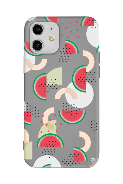 Karpuz Pattern Lansman Model İçi Kadife Silikon Telefon Kılıfı