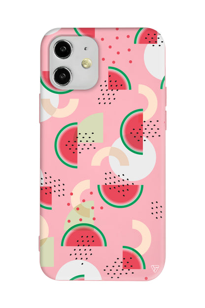 Karpuz Pattern Lansman Model İçi Kadife Silikon Telefon Kılıfı