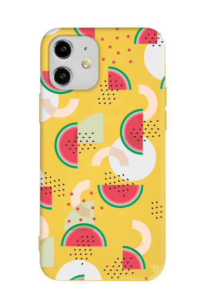 Karpuz Pattern Lansman Model İçi Kadife Silikon Telefon Kılıfı