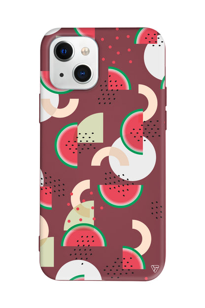 Karpuz Pattern Lansman Model İçi Kadife Silikon Telefon Kılıfı