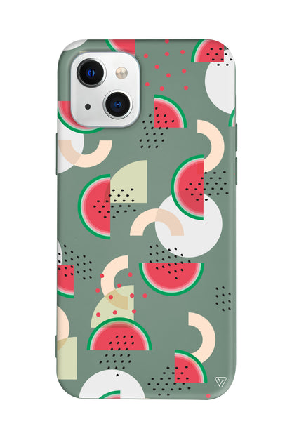 Karpuz Pattern Lansman Model İçi Kadife Silikon Telefon Kılıfı