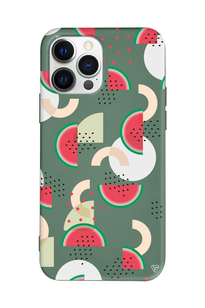 Karpuz Pattern Lansman Model İçi Kadife Silikon Telefon Kılıfı