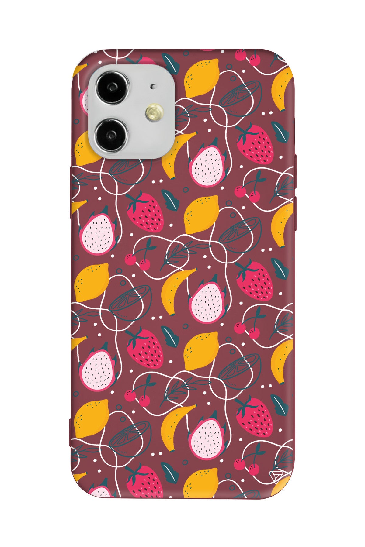 Cizgisel Meyveler 2 Lansman Model İçi Kadife Silikon Telefon Kılıfı