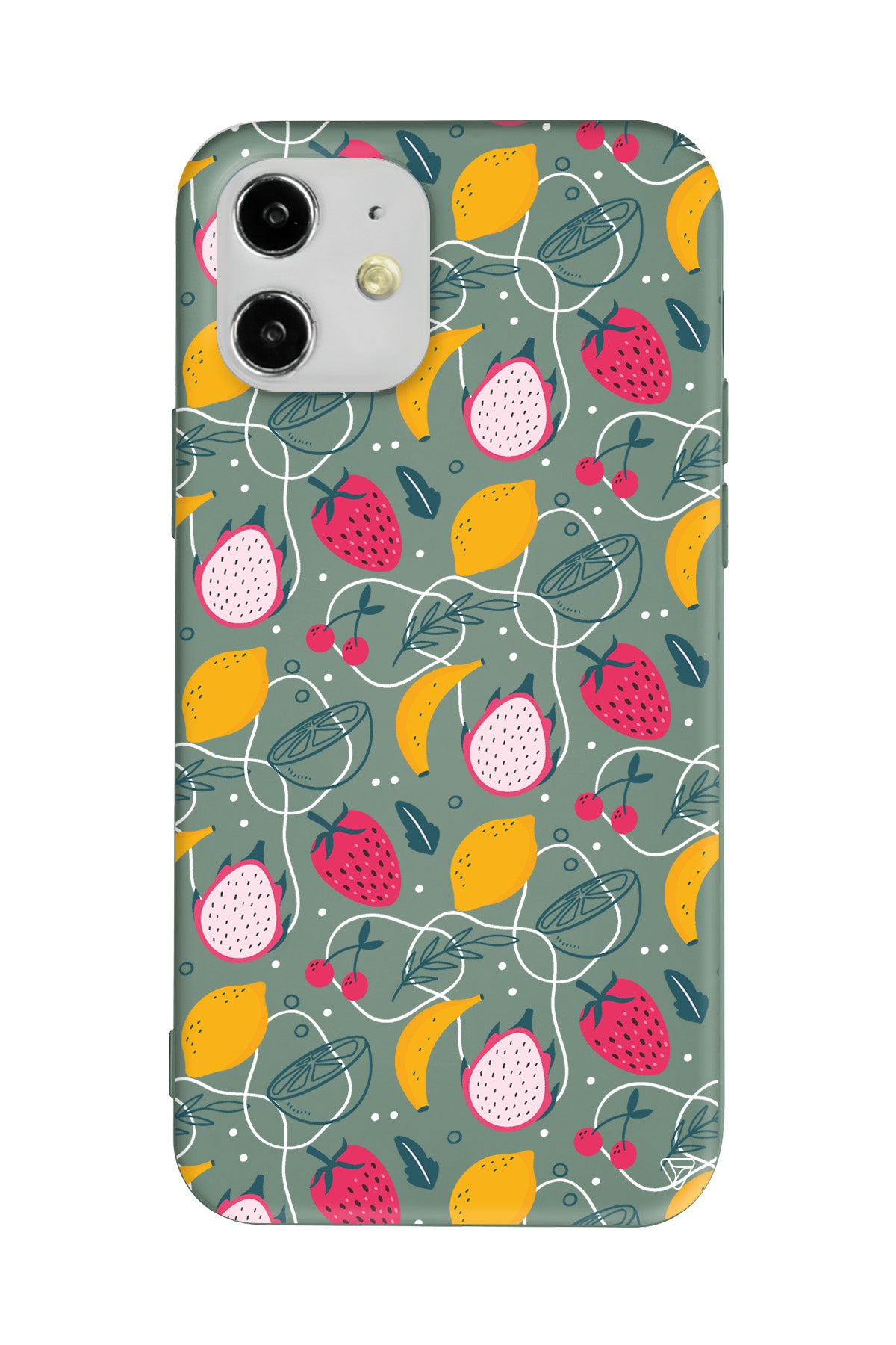 Cizgisel Meyveler 2 Lansman Model İçi Kadife Silikon Telefon Kılıfı