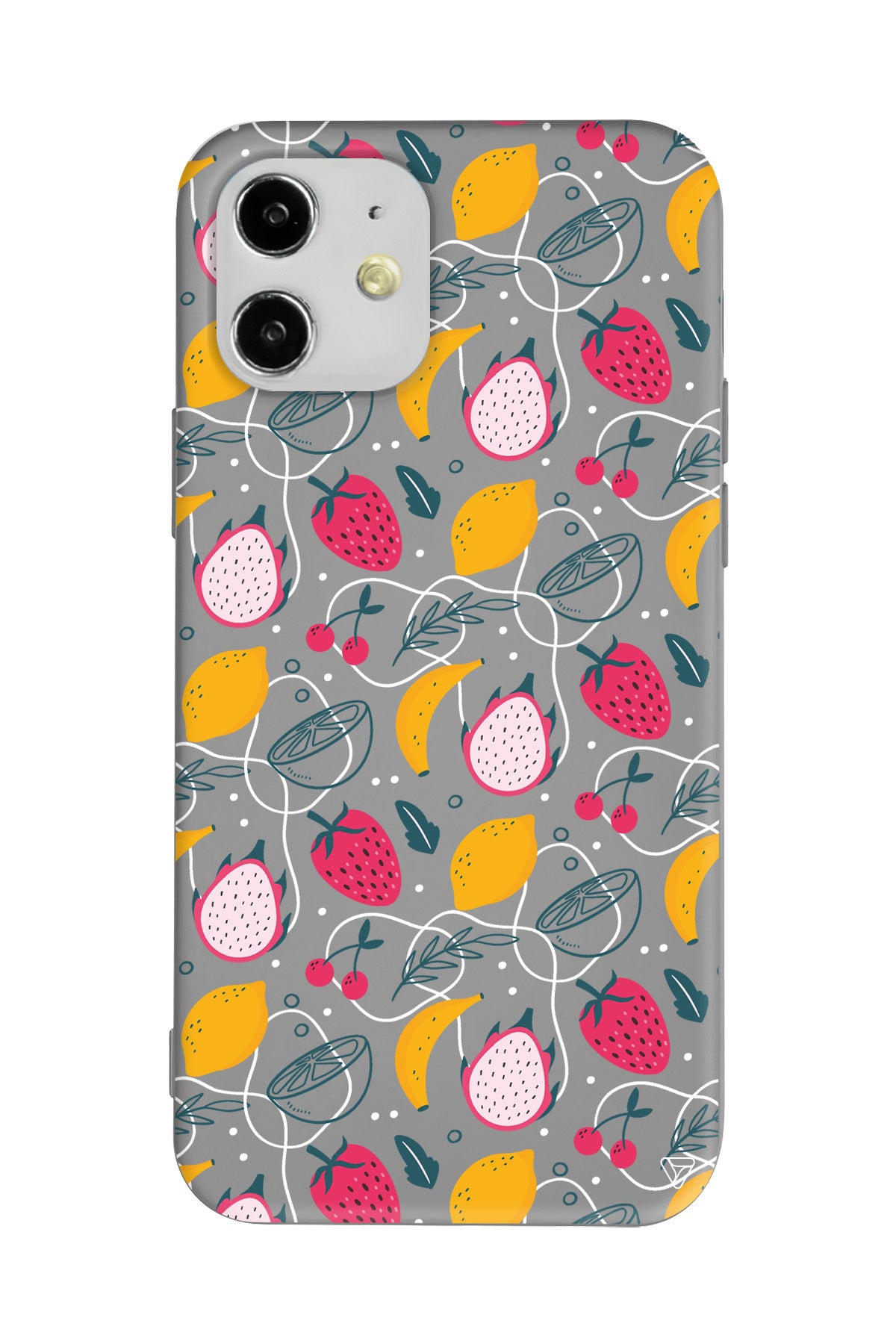 Cizgisel Meyveler 2 Lansman Model İçi Kadife Silikon Telefon Kılıfı