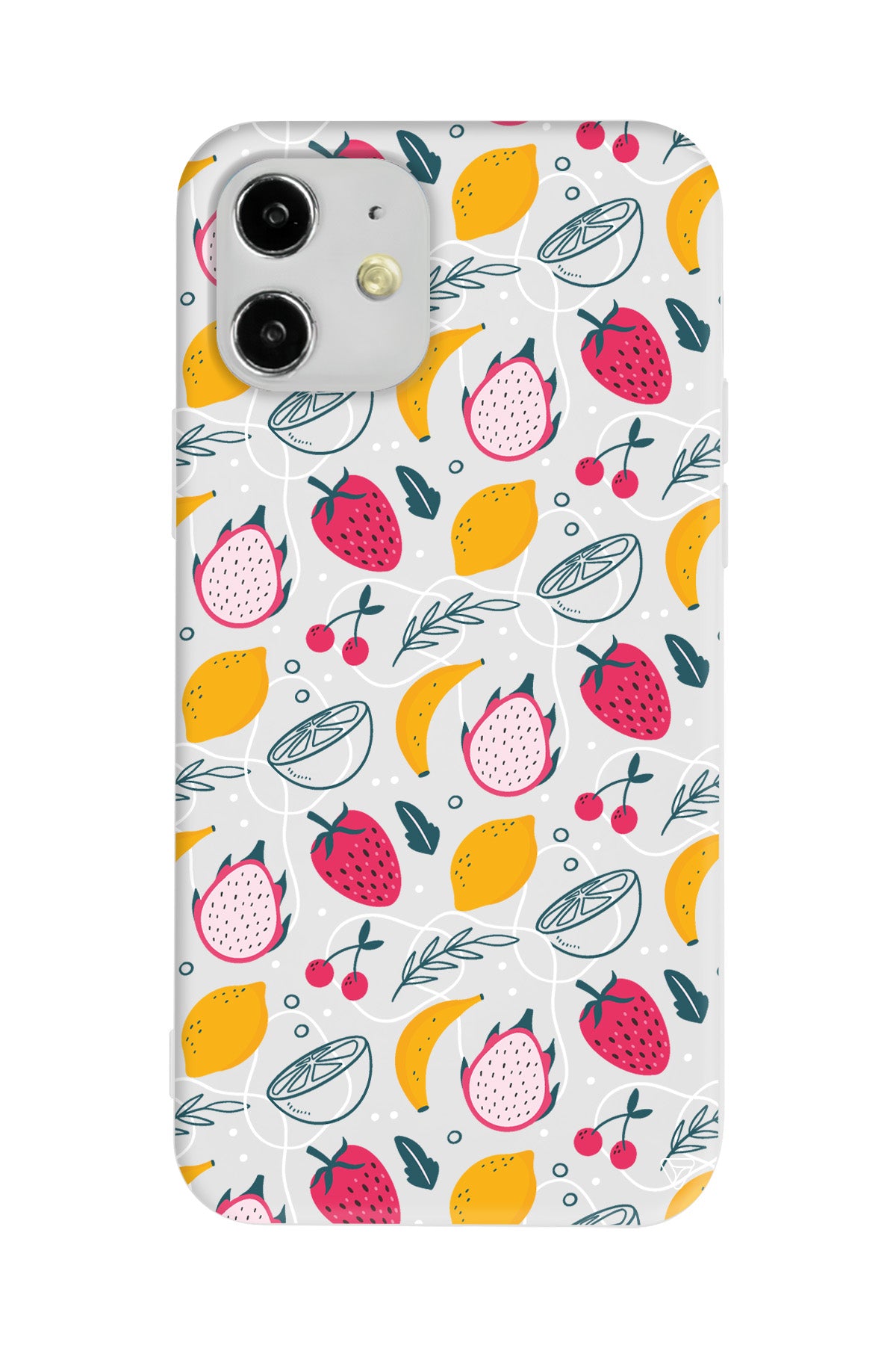 Cizgisel Meyveler 2 Lansman Model İçi Kadife Silikon Telefon Kılıfı