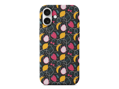 Cizgisel Meyveler 2 Lansman Model İçi Kadife Silikon Telefon Kılıfı