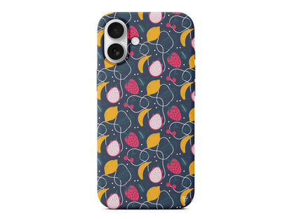 Cizgisel Meyveler 2 Lansman Model İçi Kadife Silikon Telefon Kılıfı