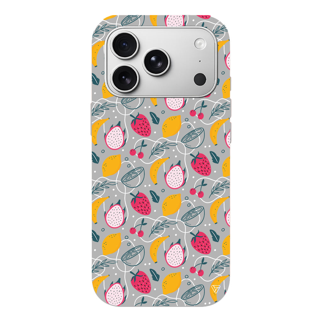 Cizgisel Meyveler 2 Lansman Model İçi Kadife Silikon Telefon Kılıfı