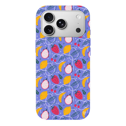 Cizgisel Meyveler 2 Lansman Model İçi Kadife Silikon Telefon Kılıfı