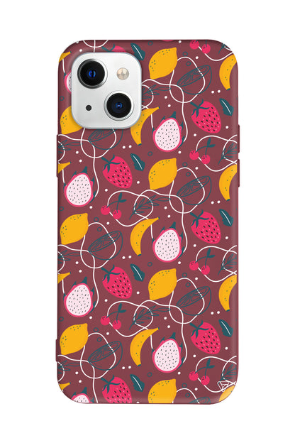 Cizgisel Meyveler 2 Lansman Model İçi Kadife Silikon Telefon Kılıfı – Plus Serisine Özel