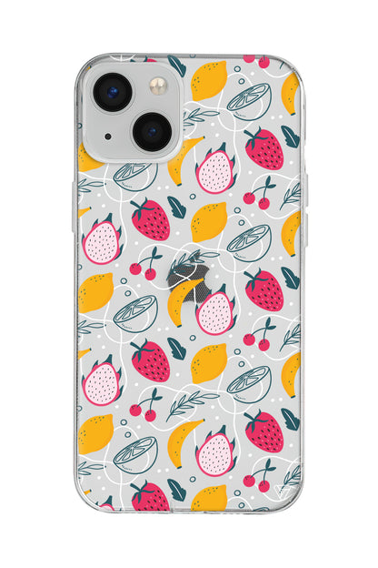 Cizgisel Meyveler 2 Lansman Model İçi Kadife Silikon Telefon Kılıfı